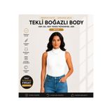 twenty ipek Beyaz KADIN SIFIR KOL BOĞAZLI BODY