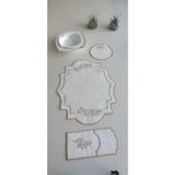 Twig Style 18 Parça Linen Kumaş Amerikan Servis Seti - 35 x 47 cm - Açık Krem