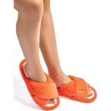 Twigy Çapraz Peluş Kadın Ev Terliği Turuncu 36/41