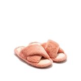 Twigy CC0184 Çapraz Peluş Pembe Kadın Panduf Terlik