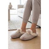 Twigy Diaz Tokalı Peluş Kadın Ev Terliği Pudra 37/41