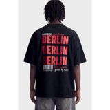TWILIT Sırt Baskılı Oversize Erkek Tişört T-shirt - Siyah