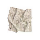 Twill Batik Şal Desenli Bej Renkli 90X90 Eşarp (İpek İçermez) Kenar Dikiş Şekli El Dikişli