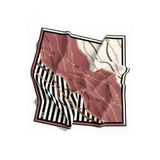 Twill Çizgili Zincir Ve Kemer Desenli Pudra Renkli 90X90 Eşarp (İpek İçermez) Kenar Dikiş Şekli El Dikişli