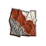 Twill Çizgili Zincir Ve Kemer Desenli Taba Renkli 90X90 Eşarp (İpek İçermez) Kenar Dikiş Şekli El Dikişli