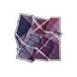 Twill Eskitme Desenli Mor Renkli 90X90 Eşarp (İpek İçermez) Kenar Dikiş Şekli El Dikişli