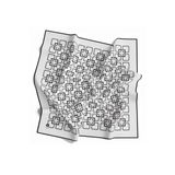 Twill Geometrik Desenli Gümüş Renkli 90X90 Eşarp (İpek İçermez) Kenar Dikiş Şekli El Dikişli