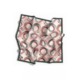 Twill Geometrik Fırça Darbesi Desenli Pudra Renkli 90X90 Eşarp (İpek İçermez) Kenar Dikiş Şekli El Dikişli