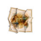 Twill Helezon Batik Desenli Hardal Renkli 90X90 Eşarp (İpek İçermez) Dikim Şekli : El Dikişi