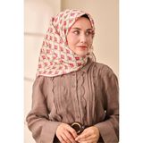Twill Ipek Eşarp 11474 07 - Pembe - Ekru - Renk