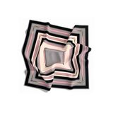 Twill Kemer Desenli Gri - Pudra Renkli 90X90 Eşarp (İpek İçermez) Dikim Şekli : El Dikişi