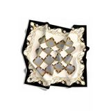 Twill Kemer Ve Zincir Desenli Gri Renkli 90X90 Eşarp (İpek İçermez) Kenar Dikiş Şekli El Dikişli