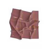 Twill Kemer Ve Zincir Desenli Gül Kurusu Renkli 90X90 Eşarp (İpek İçermez) Kenar Dikiş Şekli El Dikişli