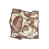 Twill Kemer Ve Zincir Desenli Pudra Renkli 90X90 Eşarp (İpek İçermez) Kenar Dikiş Şekli El Dikişli