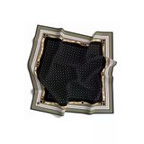 Twill Kemerli Ve Çıtır Motifli Desenli Haki Renkli 90X90 Eşarp (İpek İçermez) Dikim Şekli : El Dikişi
