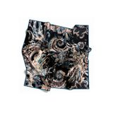 Twill Şal Desenli Petrol Yeşili Renkli 90X90 Eşarp (İpek İçermez) Kenar Dikiş Şekli El Dikişli