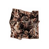 Twill Şal Desenli Taba Renkli 90X90 Eşarp (İpek İçermez) Kenar Dikiş Şekli El Dikişli