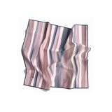Twill Suluboya Çizgi Desenli Gül Kurusu - Lacivert Renkli 90X90 Eşarp (İpek İçermez) Kenar Dikiş Şekli El Dikişli