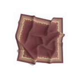 Twill Yumuşak Dokulu Kenar Motifi Şal Desenli Gül Kurusu Renkli 90X90 Eşarp (İpek İçermez) Dikim Şekli : El Dikişi
