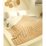 Twin Battaniye Soft Pamuklu Çift Kişilik Battaniye Kahve Krem 200 x 220 5028A - 200 x 220 cm - Krem - Kahverengi