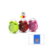 Twin Bell Alarm Clock Bgc-40 Yuvarlak Masa Çalar Saat (Metal Kasa, Renkli, Pilli & Ayaklı, Çap: 10Cm)