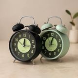 Twin Bell Metal Masa Çalar Saat 11 Cm – Pilli, Işıklı, Fosforlu