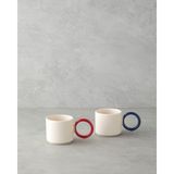 Twin Halo Seramik 2'li Kupa 184 ml Kırmızı - Lacivert - 2 Adet