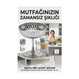 Twin Store 2'li Profesyonel Inox Gümüş Paslanmaz Çelik Ayaklı Dondurma Tatlı Sunum Kasesi Seti - 001-Renkli