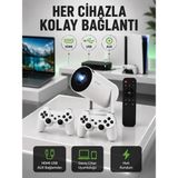 Twin Store Portatif 4K Projeksiyon – 4.000 Uygulama, Kablosuz Yansıtma ve Bluetooth 5.0 Yeni Nesil