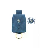 twingold AD01001 İsme Özel Çıtçıtlı Anahtarlık - % 100 Rainbow Deri - Ag01001 - Saks Mavisi