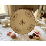 Twinkle Diana 26CM 6'lı Servis Tabak Seti Vintage Gold Detaylı Çiçek Desenli - 26 x 26 cm
