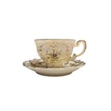 Twinkle Diana Porselen 6 Lı Kahve Fincan Seti Vintage Gold Detaylı Çiçek Desenli