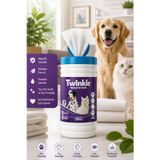 Twinkle Kedi & Köpek Için Hijyenik Premium Islak Mendil 50 Adet Silindir Kutu- Doğal, Vegan Içerik