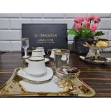 Twinkle Luxury Gold Bone Porselen Kahve Fincan Takımı 03GLD01 - Beyaz - 90 ml