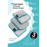 Twino 3'lü Bulaşık Süngeri Ultra Güçlü Sert Mutfak Ocak Teli Zor Kir Ovma Mikrofiber Temizlik Bezi