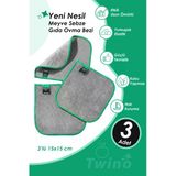 Twino 3'lü Meyve Sebze Ovma 15x15 Güçlü Mikrofiber Islak Kuru Temizlik Mutfak Gıda Temizleme Bezi