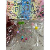 Twins Stars Kedi Patisi Squishy Oyuncağı Sukuşi (Şeffaf Seri)(7,5x6,5cm) - Simli Renkli