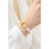 TwinsCollection Çeyrekli Altın Uyumlu 10mm İnci Bileklik - 22 Ayar Gram Altın Takılan Bileklik