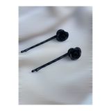 Twinssis Accessories Gül Motifli Siyah Tel Toka 2li