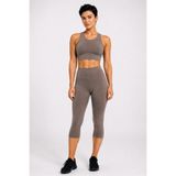 TWINTICKS Kadın Spor Takım Polyamid Capri Tayt Büstiyer Seti Günlük ve Fitness Kullanım