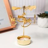 Twirl Candle Dekoratif Dönen Mumluk, Metal, Gold, 10 x 10 cm, Atlı Karınca Temalı