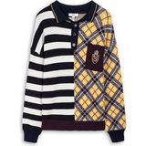Twist Çizgi ve Baklava Jakarlı Kazak TW6260050278027 - Kahverengi