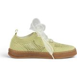 Twist Contrast Lace Mesh Textured Sneakers - Yeşil