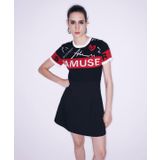 TWIST Kadın Jakarlı Kumaş Mix Elbise Siyah 040