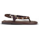 Twist Karma Boncuklu Sandalet TS1260033007074 - Kahverengi