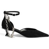 Twist Metal Zincirli Topuklu Ayakkabı TW6260031020001 - Siyah