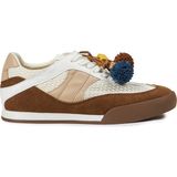 Twist Mixed Embellishment Contrast Texture Sneakers - Beyaz