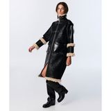 Twist SUNİ KÜRK MIX DERİ GÖRÜNÜMLÜ MONT TW6250012172001 - 36 - Siyah