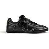 Twist Trok Print Leather-Look Sneakers - Siyah