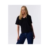 Twist V Yaka Basic Siyah Kadın T-Shirt Tw6250070068
